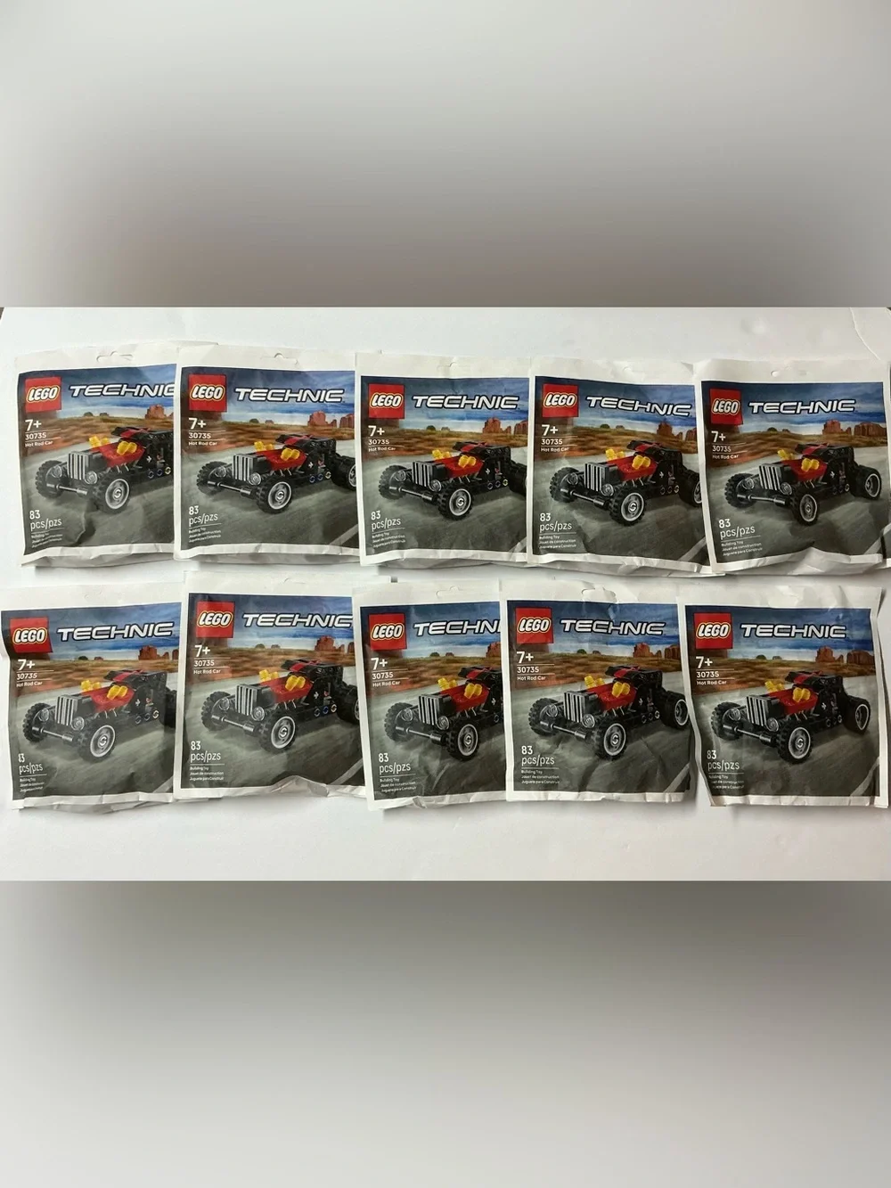 A lot of 10 LEGO Technic Hot Rod Car 30735